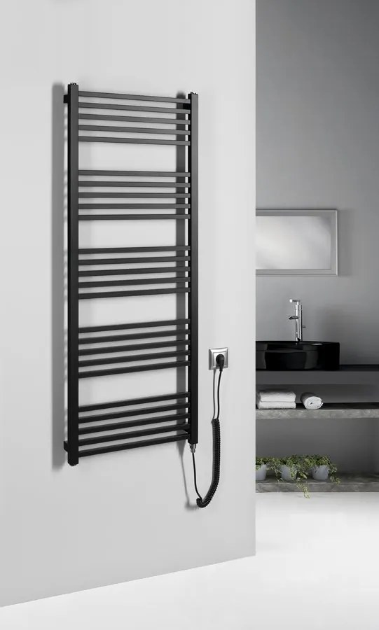 Sapho Sapho, METRO-E elektrické vykurovacie teleso, rovné, 500x1340 mm, 500 W, čierna matná, ME513B