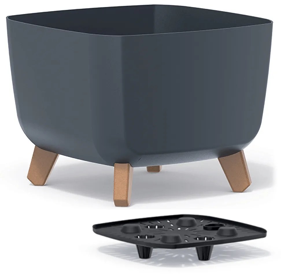 Plastový kvetináč na nožičkách DGQL300 29 cm - antracit