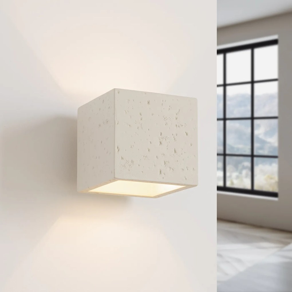 Nástenné svietidlo Quad, 1x béžové betónové tienidlo