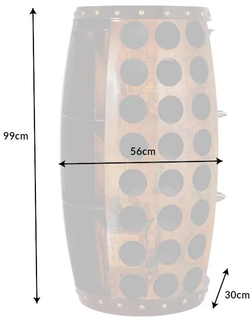 Regál na víno Eisley 99 cm borovica