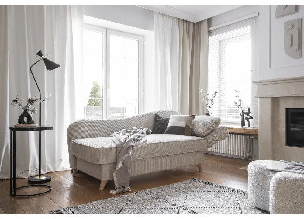 Béžová menčestrová leňoška (pravý roh) Chic Charlotte – Miuform