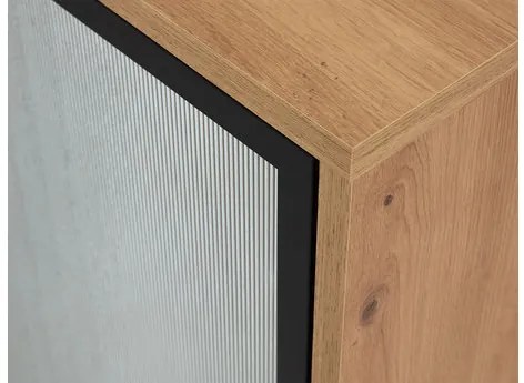 Zostava nábytku do obývacej izby Brulpin II, Osvetlenie: osvetlenie LED biele, Farby: dub artisan / čierny