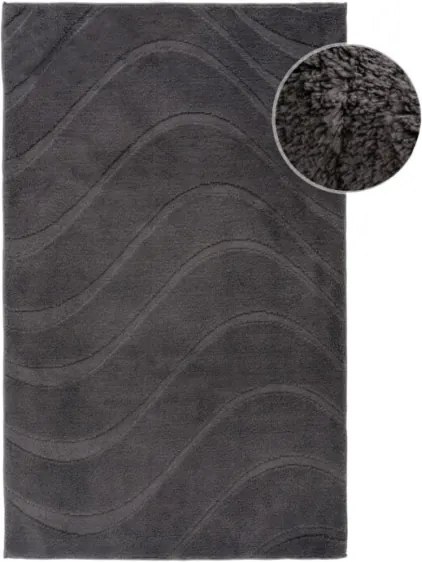 Kúpeľňový koberček WAVES 400 tmavosivý