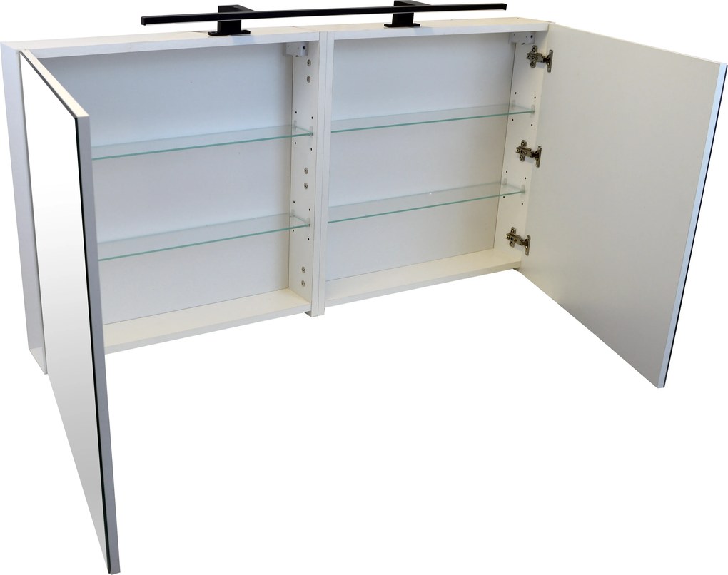 Comodo Zrkadlová skrinka Montana 120 ZS LED-B s osvetlením Any LED 80 B, čierna