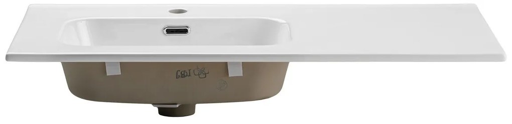Keramické zápustné umývadlo Go 90 cm ľavé biele