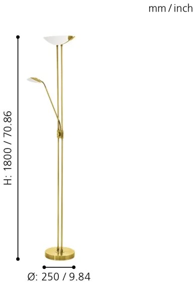 Eglo 93877 - LED stmievateľná lampa BAYA 1 LED/20W + LED/2,5W mosadz