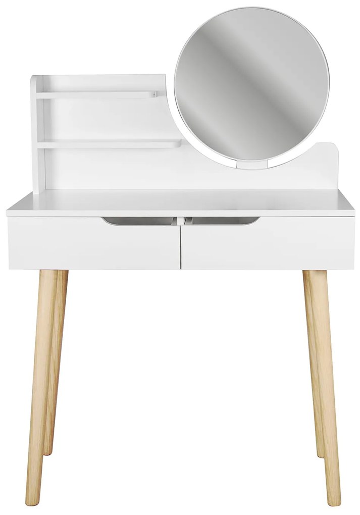 Dekorstudio Toaletný stolík so zrkadlom - SCANDI biely