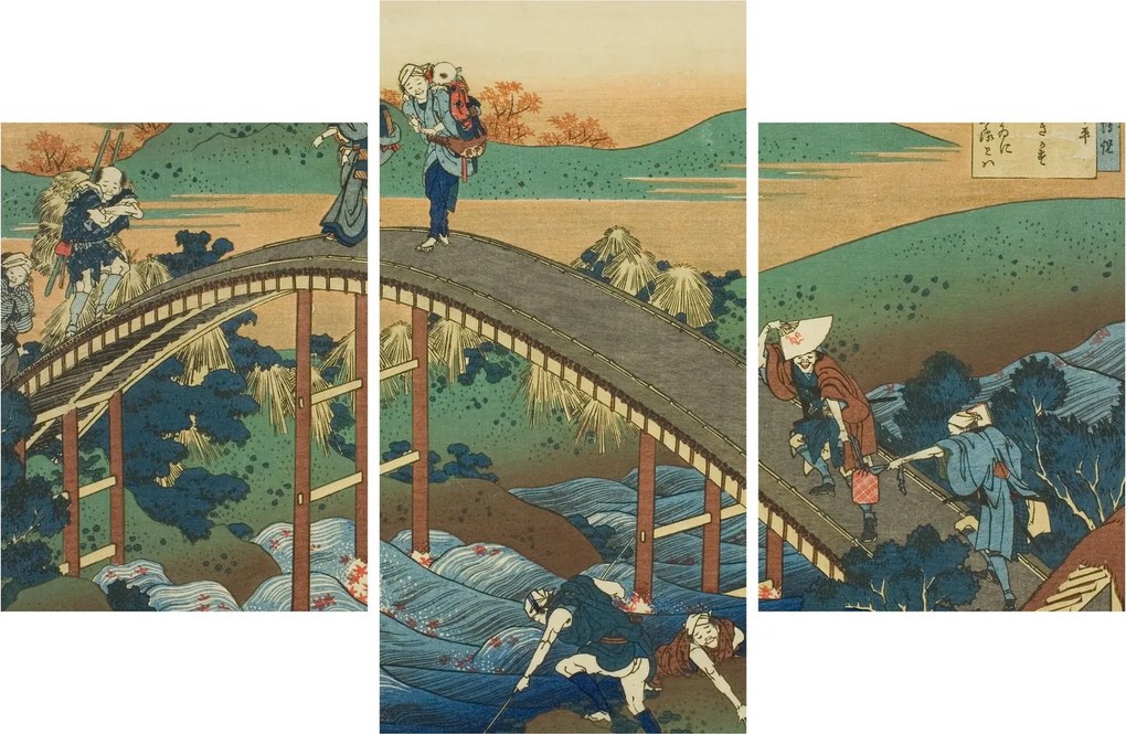Obraz - Katsushika Hokusai, Ariwara no Narihirafrom the series One Hundred, Poems Explained by the Nurse (Hyakunin isshu uba ga etoki), reprodukcia (90x60 cm)