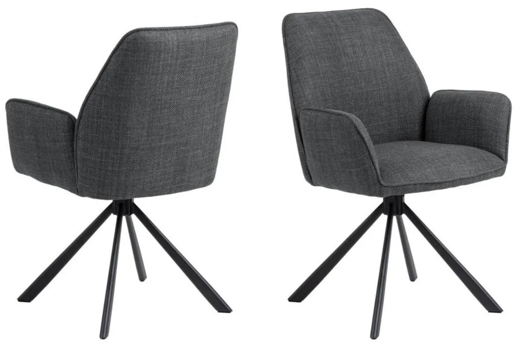 Otočná jedálenská stolička Glenda, tmavosivá (07481)