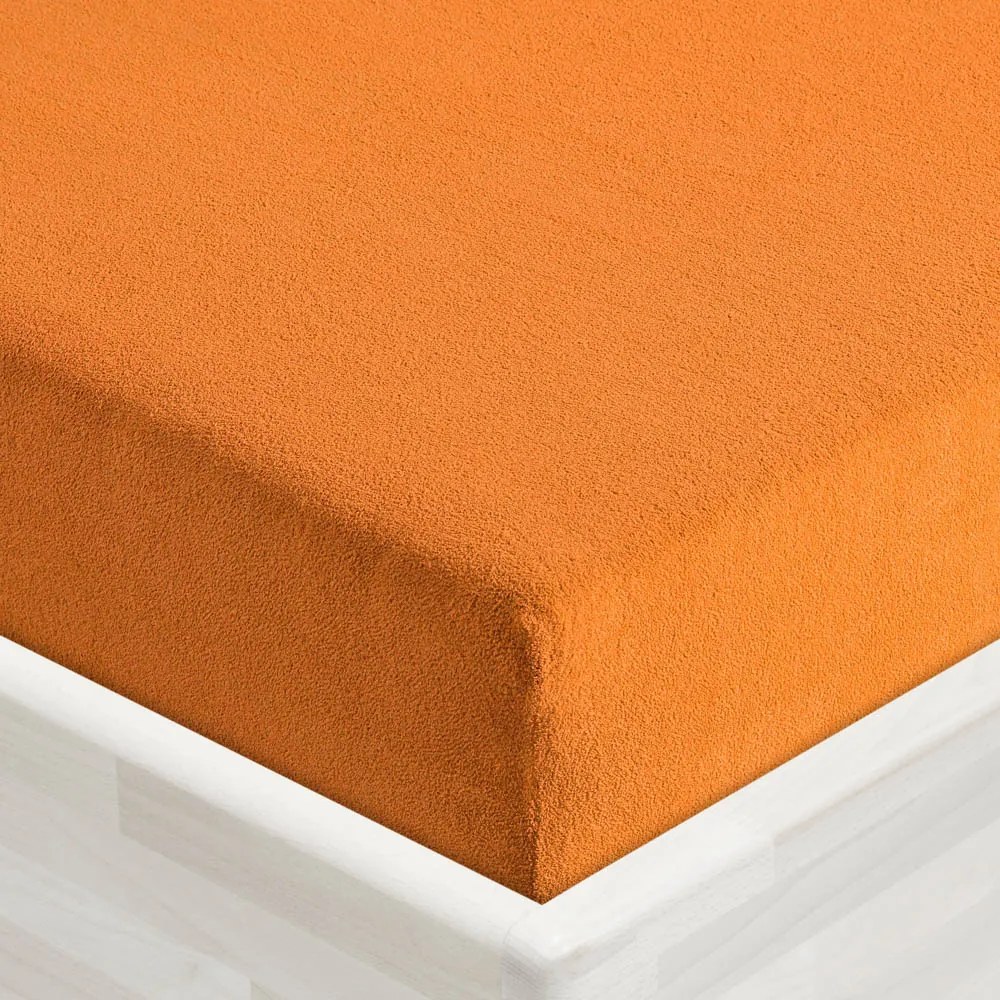 Froté napínacie prestieradlo FR-006 Oranžové 140 x 200 - výška 20 cm