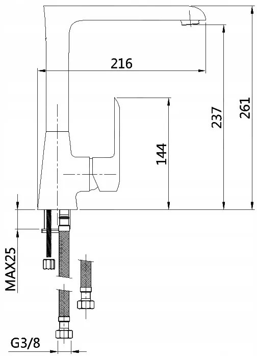 Invena Siros, stojanková drezová batéria, chrómová, BZ-90-L01-A
