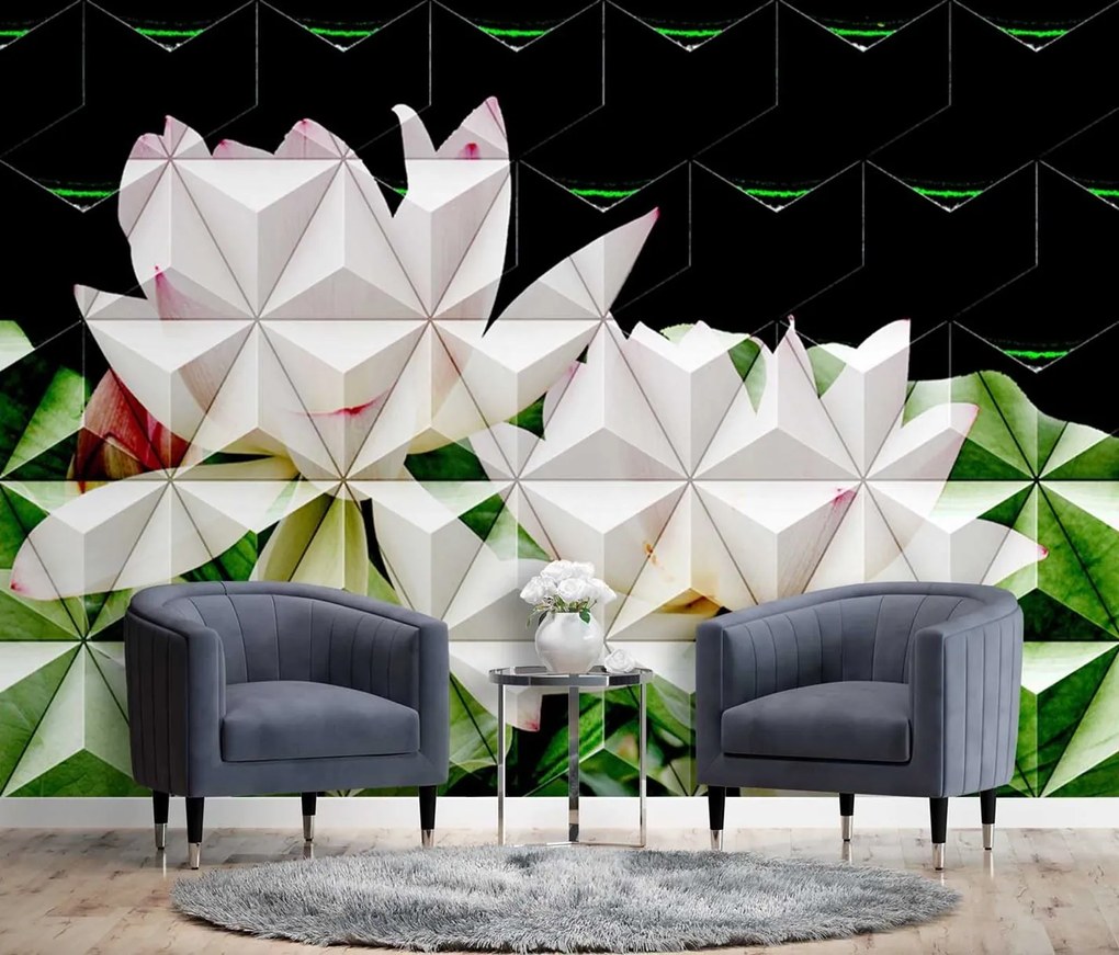 Gario Fototapeta Geometrický lotosový kvet Materiál: Vliesová, Rozmery: 450 x 315 cm