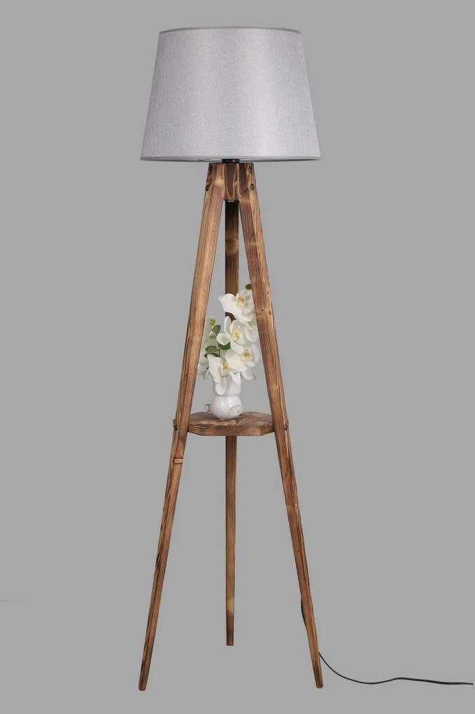 Stojacia lampa Sehbali V 160 cm hnedá/sivá