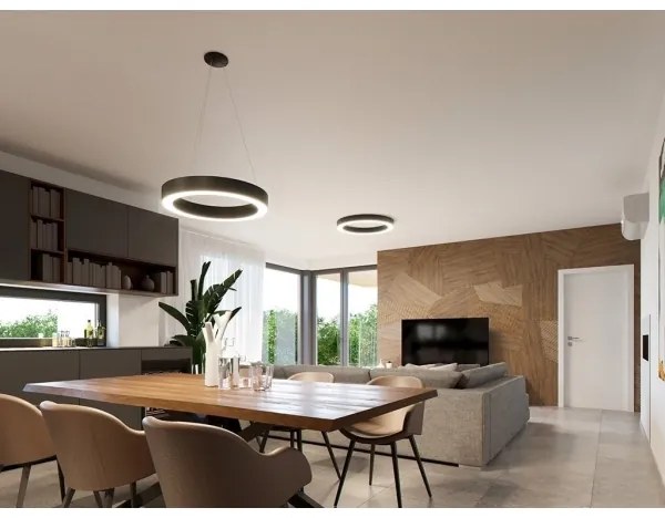 LED2 - LED Stmievateľný luster na lanku SATURN LED/50W/230V 3000K/4000K čierna