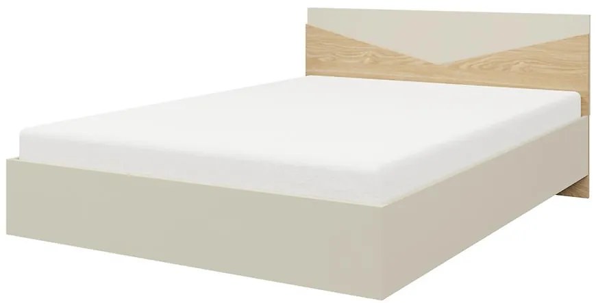 Posteľ 140 Aston 9 Sivá béžová/Olejovaný dub