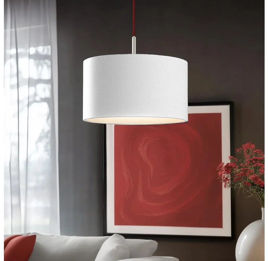 Eglo - LED Luster na lanku TUNJA 1xE27/60W/230V biela