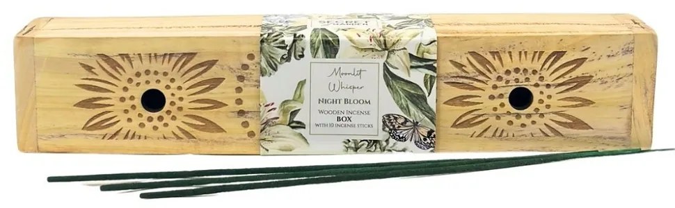 Arome Secret garden drevená krabička s vonnýmityčinkami Night Bloom, 10 tyčiniek