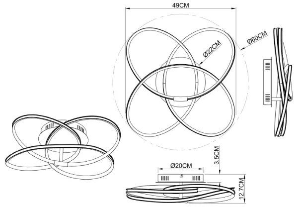 Globo 67201S-30 - LED Prisadený luster PANDA LED/30W/230V