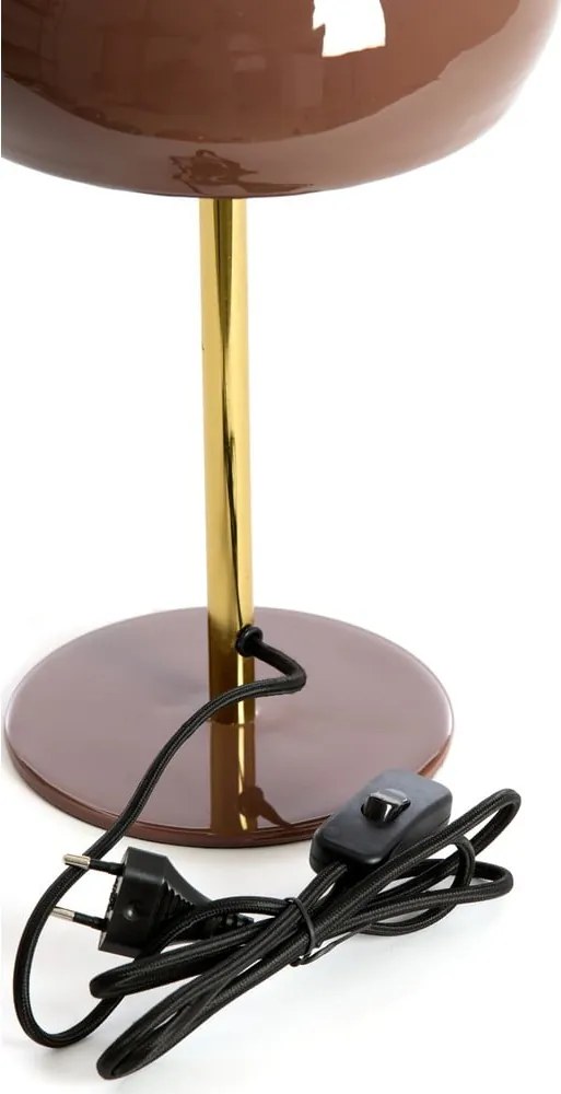 Hnedá stolová lampa s kovovým tienidlom (výška 34 cm) Surin – Light &amp; Living