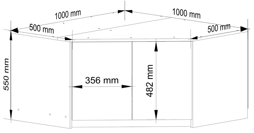 Nástavec na rohovou šatní skříň CLP 100 cm dub sonoma