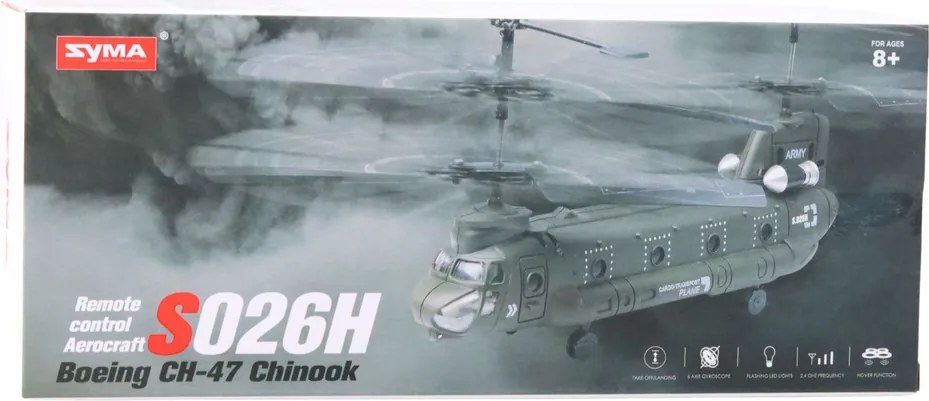 LEAN Toys Syma S026H-1 RC vrtuľník na diaľkové ovládanie Khaki Green