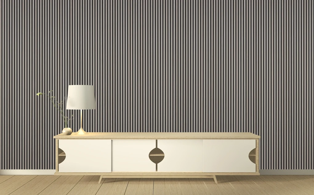 Drevený akustický panel, 2400 x 600 mm, dub grafitový