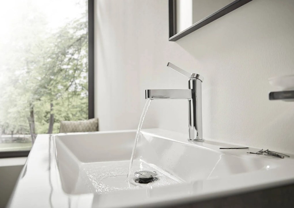 Hansgrohe Finoris, umývadlová batéria 110, s výpustom Push-Open, CoolStart, EcoSmart, chrómová, HAN-76024000