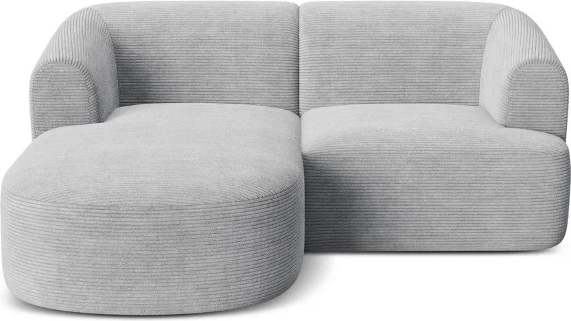 Svetlosivá menčestrová rohová pohovka (ľavý roh/s leňoškou) Campi – Cosmopolitan Design