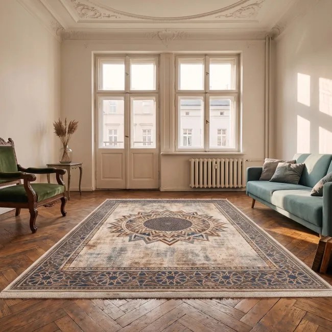 Protišmykový koberec NOVO Mandala viacfarebný