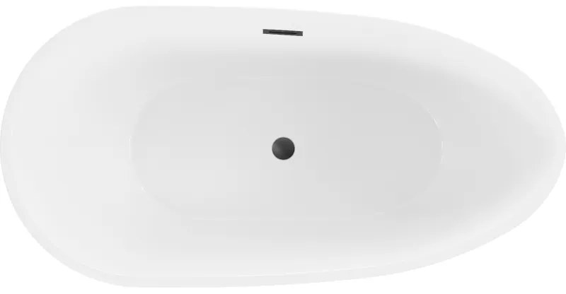 Mexen Eos, voľne stojaca vaňa 170 x 75 cm, biela, čierny matný prepad, 52471707500-70