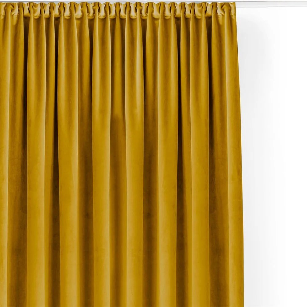 Zamatový dimout záves v horčicovej farbe 400x270 cm Velto – Filumi
