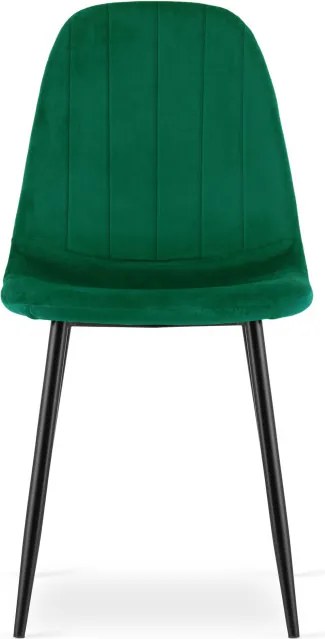 Set dvoch jedálenských stoličiek PADVA zamatové zelené / čierne nohy (2 ks)