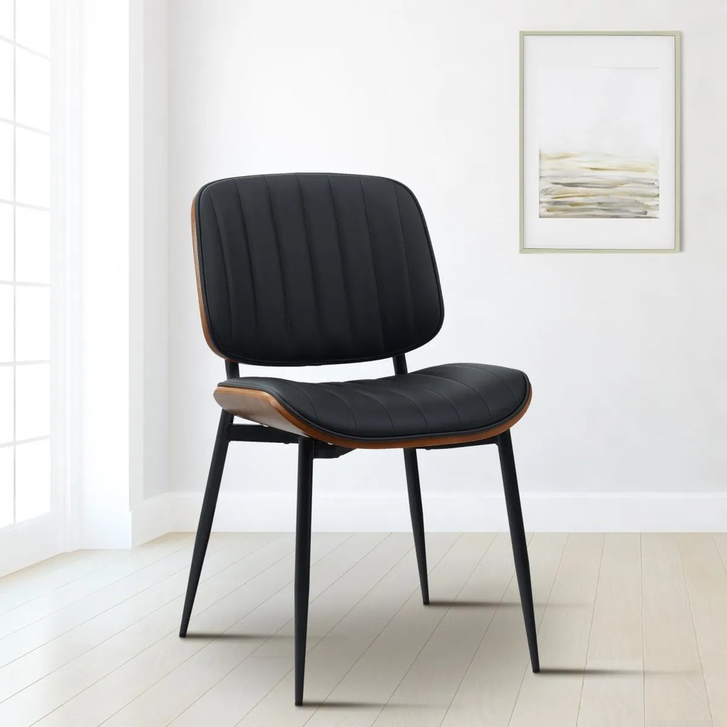 Konferenčná stolička Tiffin koženka - Orech / Čierna