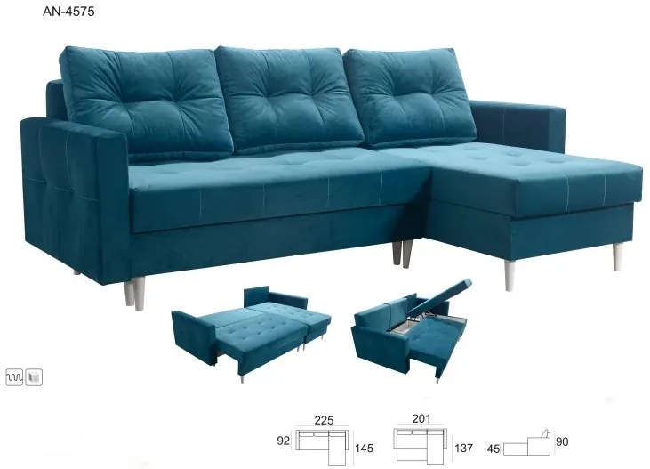 Sedacia súprava Gold, modrá (an 4575)