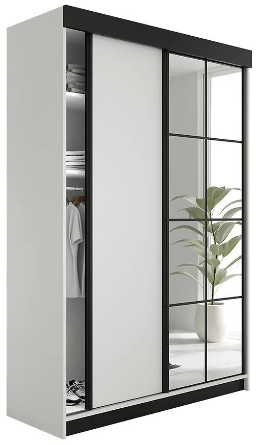 Skriňa Lamaro 167 biela + čierne vložky