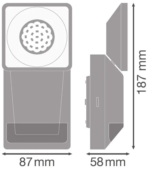 Ledvance -LED Vonkajšie nástenné svietidlo so senzorom SPOT LED/8W/230V IP55 čierna