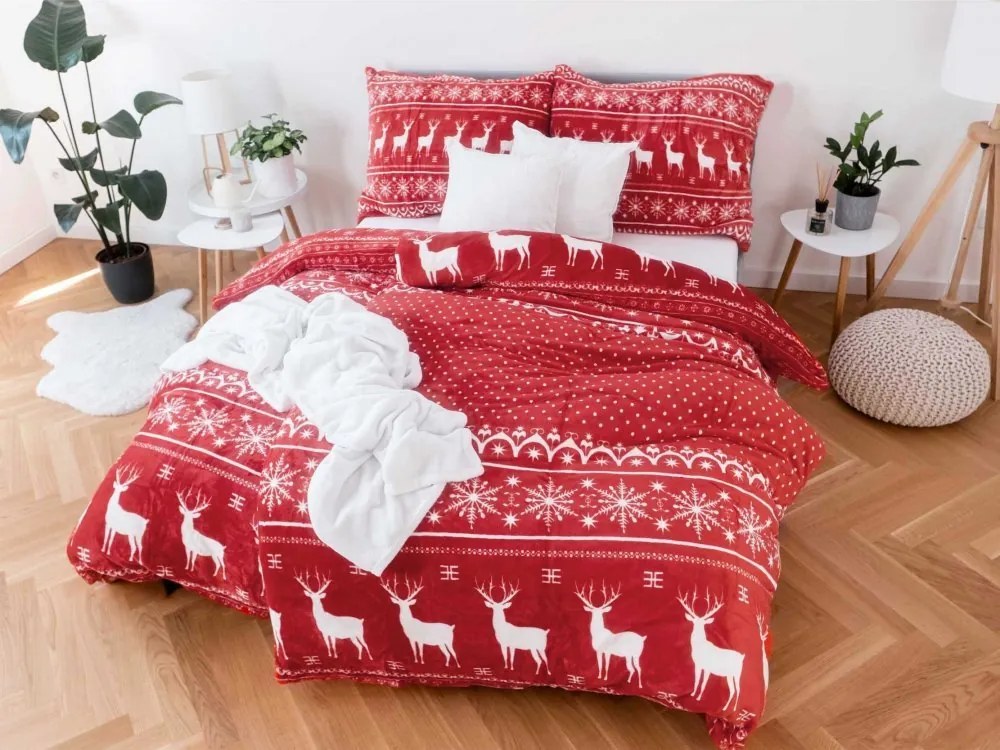 MKLuzkoviny.cz Predĺžené obliečky mikroplyš Exclusive – Sob red
