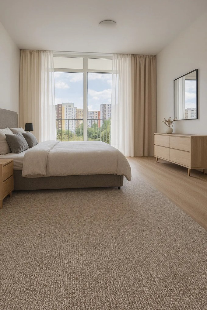 Metrážny koberec Texas 13 béžový, na mieru, šíře 4m, béžová, filc, chodba / predsieň, Spoltex