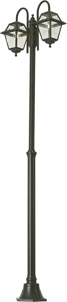 Klasická vonkajšia lampa tmavozelená 235 cm 2-svetlá IP44 - Berta