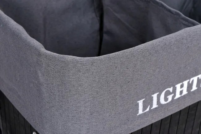 Kôš na bielizeň 2 priehradkový 100 l bambusový čierny