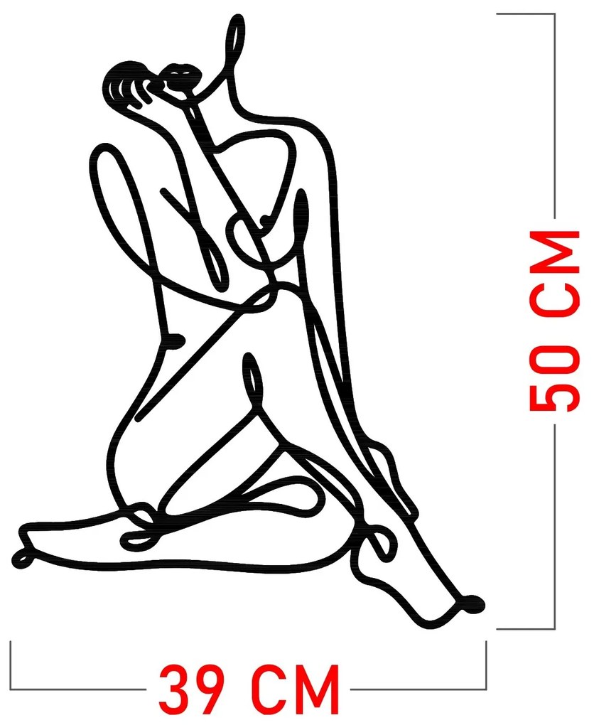 Nástenná kovová dekorácia Eve čierna