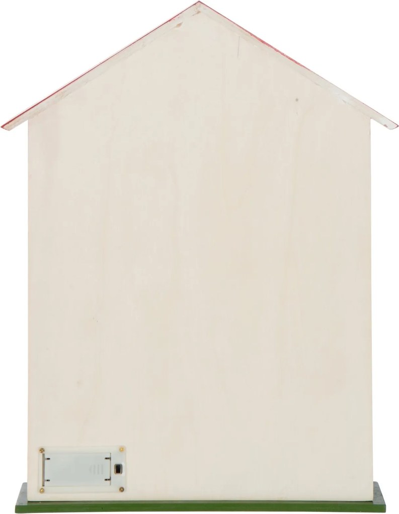 Vianočný adventný kalendár House LED červený/biely J-line – 31*7*40 cm