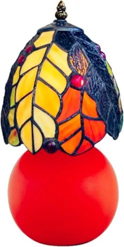 Stolná lampa Tiffany ORANGE vitráž LÍSTKY 23*Ø12 1*E14