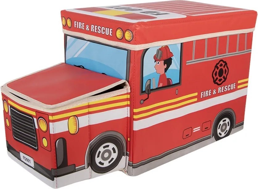 Storage Box Car 55x32x28 Cm Red Plastic - 55*32*28 cm