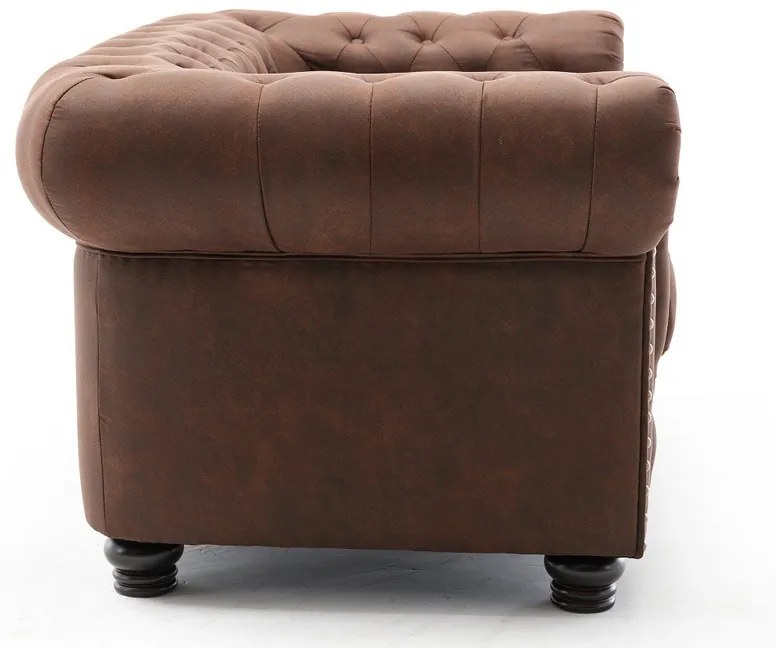 Dizajnová dvojsedačka Chesterfield II 150 cm antik hnedá