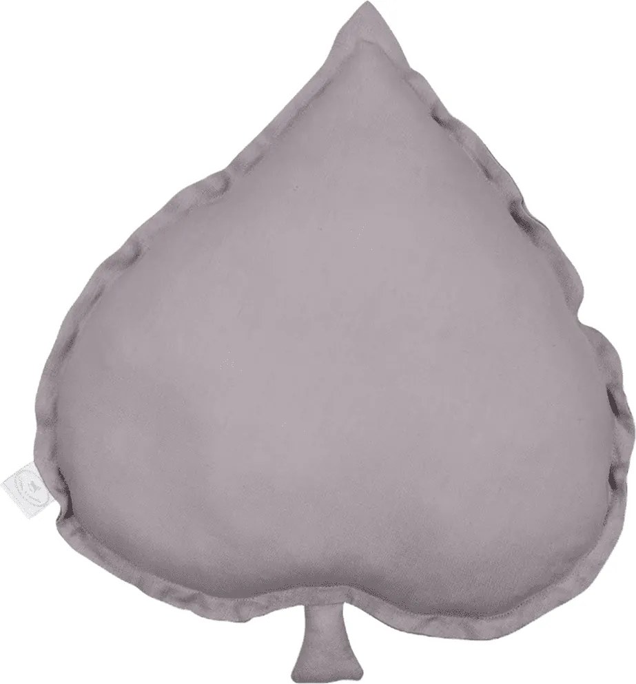 Ľanový vankúš lipový list tmavo šedá 38×43 cm