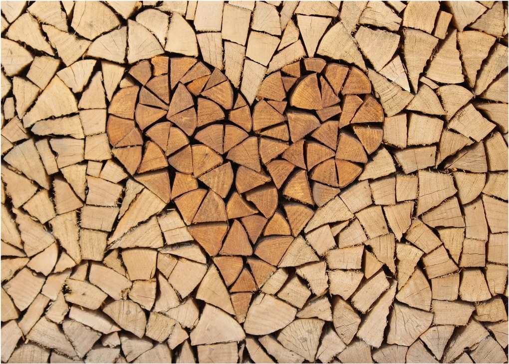 Obraz - Srdce z dreva (70x50 cm)