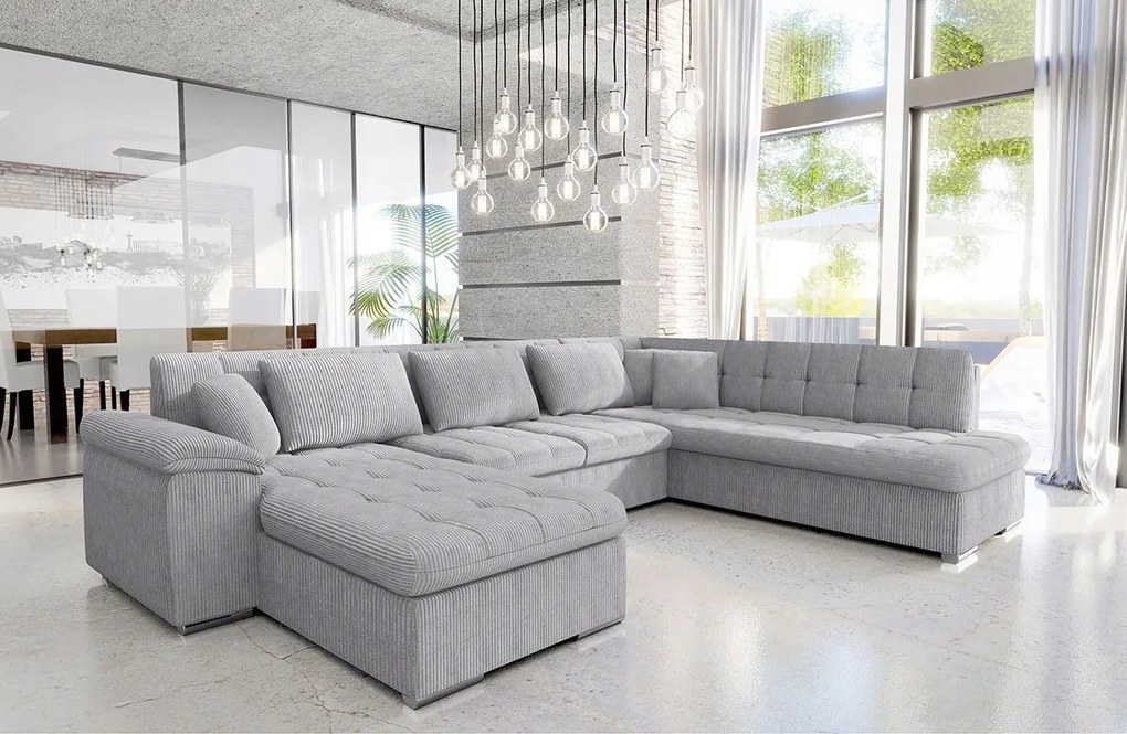 Rohová sedacia súprava U Talia (svetlosivá)