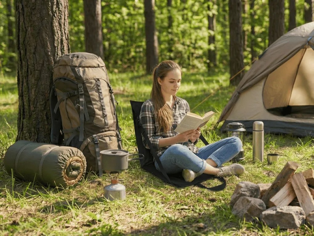 Turistická skladacia stolička VENTO 38 cm, čierna