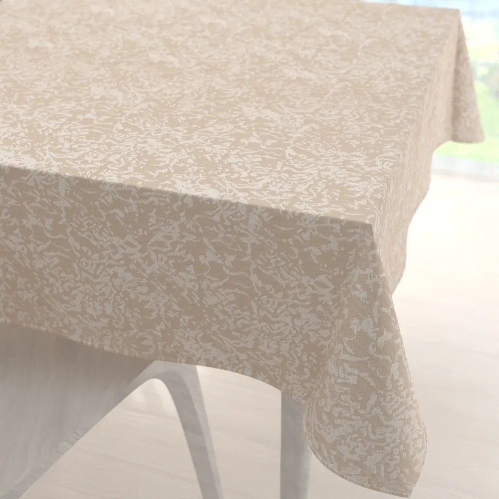 Biante Veľký teflónový štvorcový obrus TF-097 Venezia púdrovo béžový 250x250 cm
